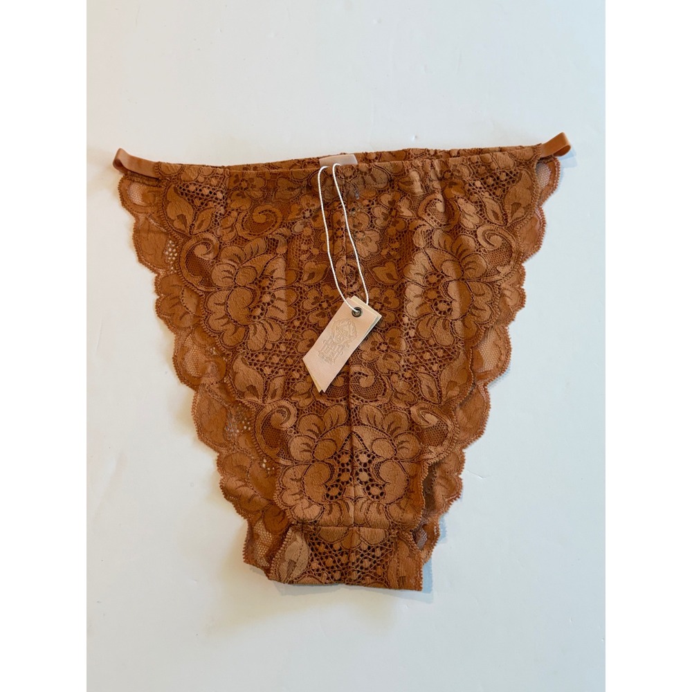 Hah Chase Me Down Panty Brown Sugar Lace Panty NEW‎ L